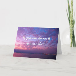 Tarjeta Fotografía de la puesta de sol del océano púrpura 