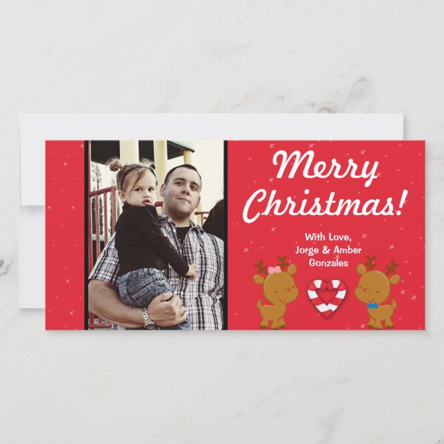 Tarjeta FOTOGRAFÍA de Ornamentos de Navidad 4x8 (Anverso)