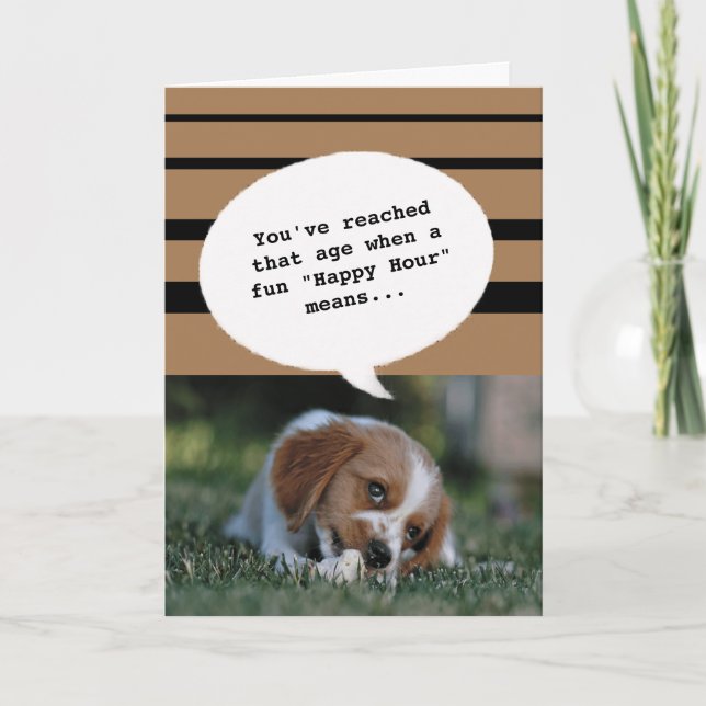 Tarjeta Fotografía de perro Hora feliz con un cumpleaños g (Anverso)