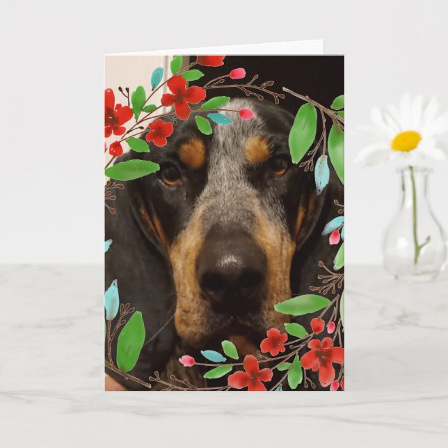 Tarjeta Fotografía de perro/Mascota de cola de Bluetick (Planta pequeña)