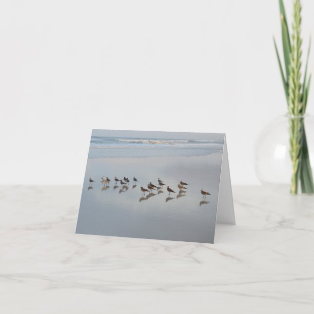 Tarjeta Fotografía de playa En Blanco Gracias (Anverso)
