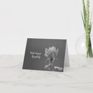 Tarjeta Fotografía de rosa gris negra y blanca en simpatía