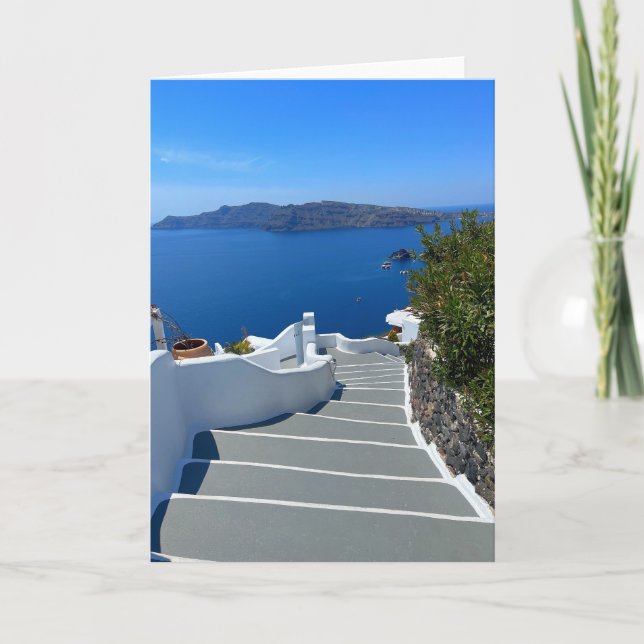 Tarjeta Fotografía de Santorini Oia Greece (Anverso)