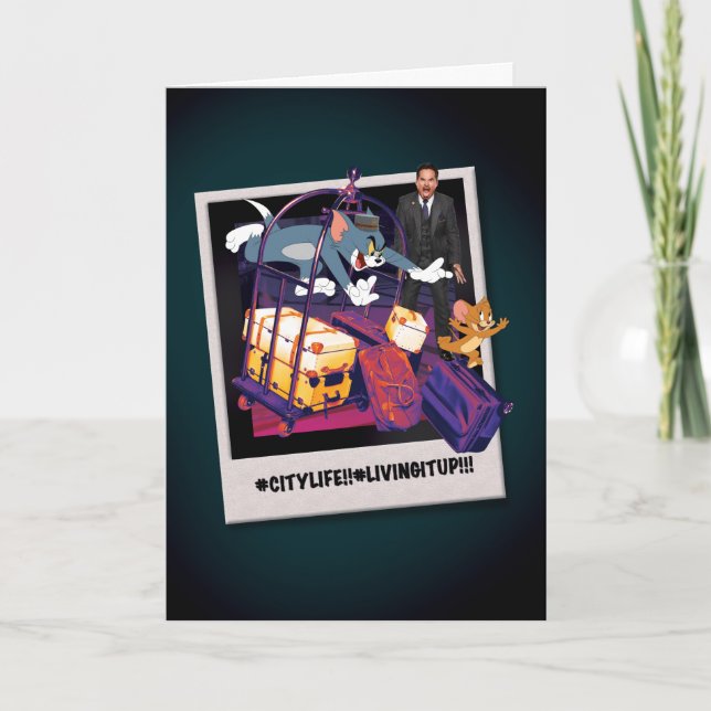 Tarjeta Fotografía del accidente de equipaje de Tom y Jerr (Anverso)