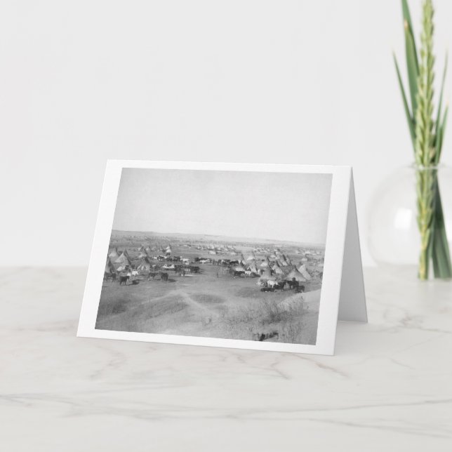 Tarjeta Fotografía del "campo indio hostil" de Lakota (Anverso)
