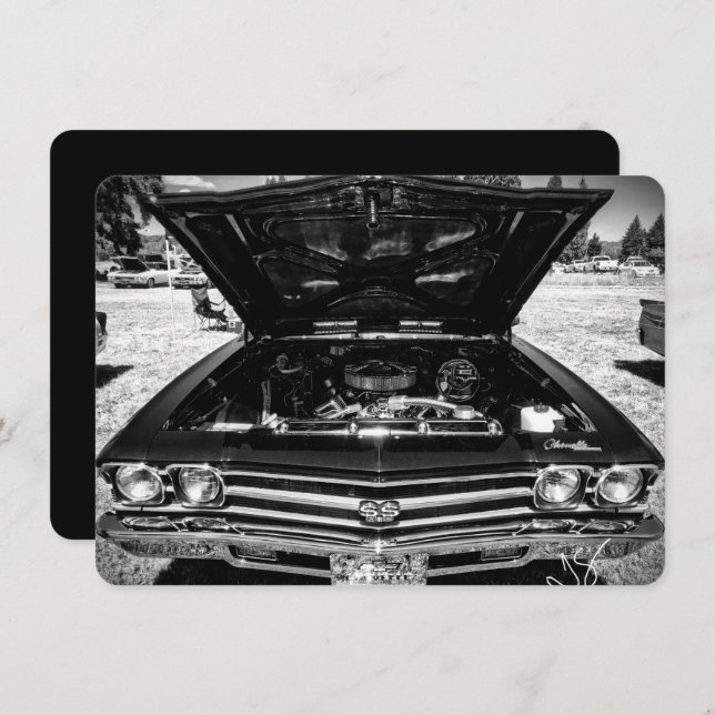 Tarjeta Fotografía del coche Chevy Chevelle clásico de épo (Anverso / Reverso)