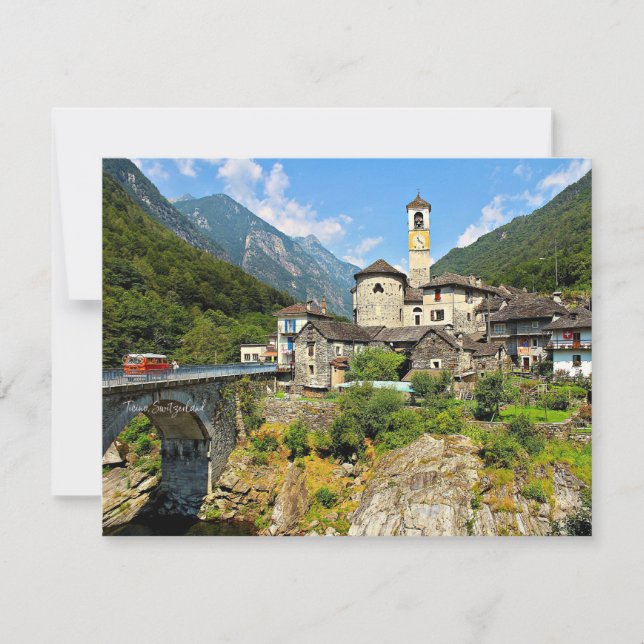 Tarjeta Fotografía del paisaje de Ticino, Suiza (Anverso)