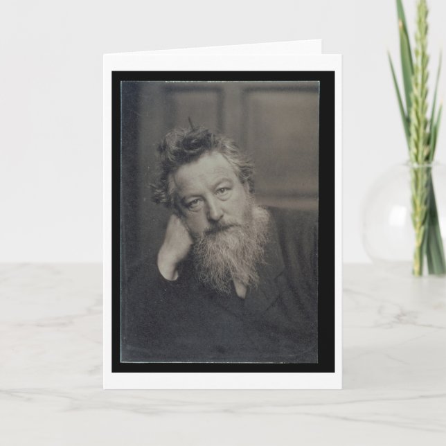 Tarjeta Fotografía del retrato de William Morris (1834-96) (Anverso)