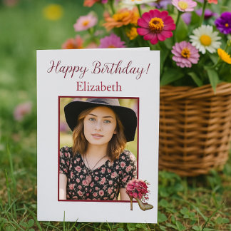 Tarjeta Fotografía del talón de cumpleaños feliz