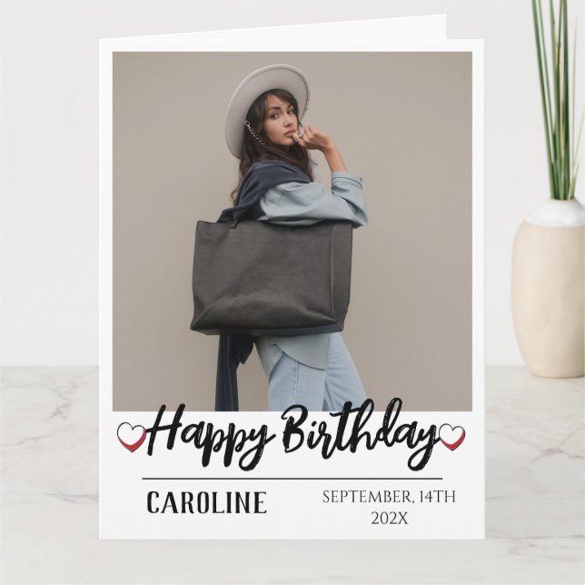 Tarjeta Fotografía divertida personalizada y sencilla para (Anverso)