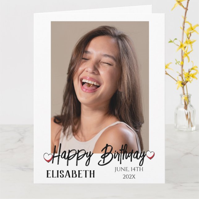 Tarjeta Fotografía divertida personalizada y sencilla para (flor amarilla)