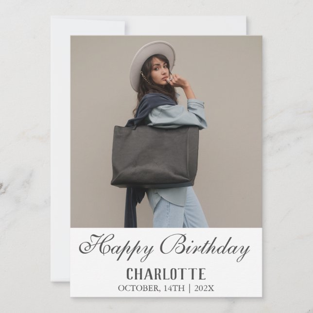 Tarjeta Fotografía divertida personalizada y sencilla para (Anverso)