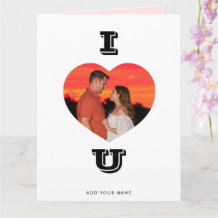 Tarjeta Fotografía en forma de corazón Te amo San Valentín