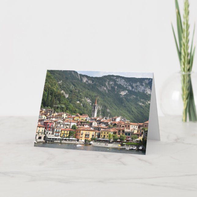 Tarjeta Fotografía escénica de Varenna, Italia (Anverso)