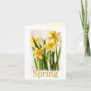 Tarjeta Fotografía floral: Daffodils de primavera amarilla