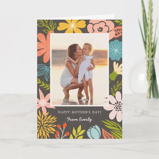 Tarjeta Fotografía floral Día de la Madre (Anverso)