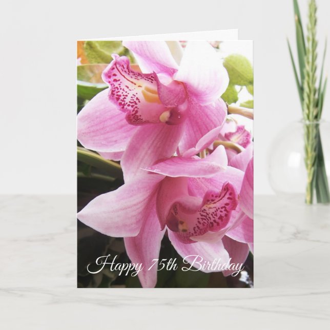 Tarjeta Fotografía floral personalizada cumpleaños número  (Anverso)