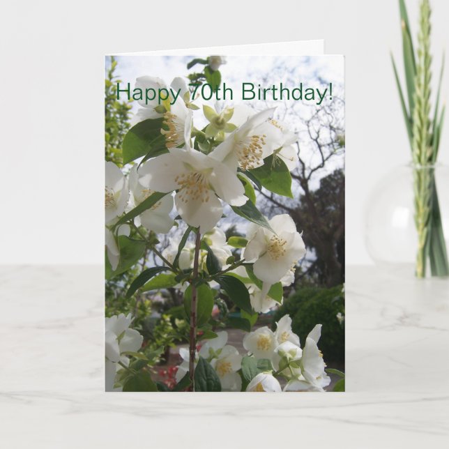 Tarjeta Fotografía floral personalizada cumpleaños número  (Anverso)