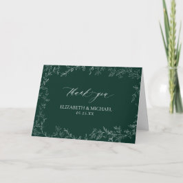 Tarjeta Fotografía formal moderna de hoja de esmeralda ver