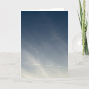 Tarjeta Fotografía minimalista del cielo azul y estela de