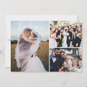 Tarjeta Fotografía moderna del Día de Tres Bodas Gracias