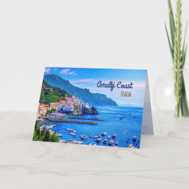 Tarjeta Fotografía moderna del viaje de Amalfi Italia (Anverso)