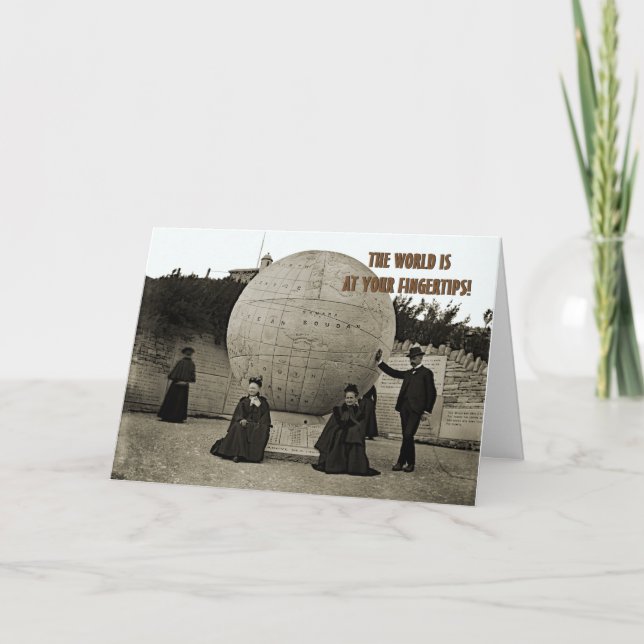 TARJETA FOTOGRAFÍA MUNDIAL DE LA ESFERA GLOBAL DE LOS AÑOS (Anverso)