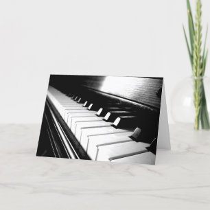 Tarjeta Fotografía negra y blanca con clase del piano