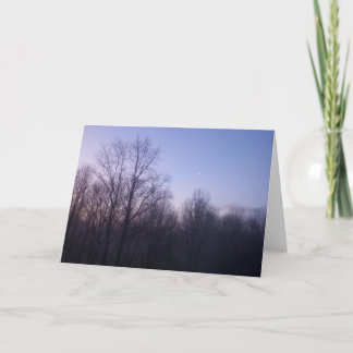 Tarjeta Fotografía paisajística de Winter Moon Morning