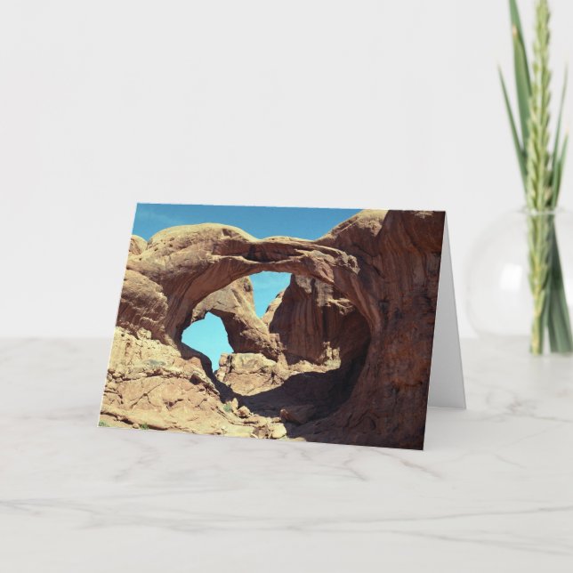 Tarjeta Fotografía panorámica del desierto de Arco Doble (Anverso)