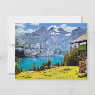 Tarjeta Fotografía panorámica del lago de Oeschinen
