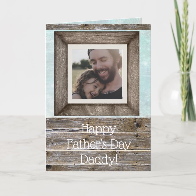 Tarjeta Fotografía personalizada del Día del Padre Feliz (Anverso)