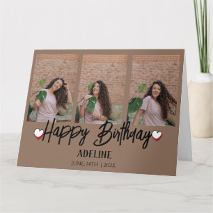 Tarjeta Fotografía personalizada y sencilla de tres años