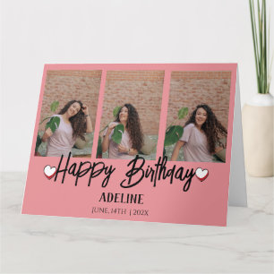 Tarjeta Fotografía personalizada y sencilla de tres años