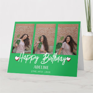 Tarjeta Fotografía personalizada y sencilla de tres años