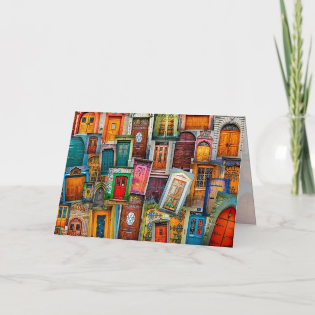 Tarjeta Fotografía única moderna del arte de la puerta del (Anverso)