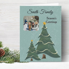 Tarjeta Fotografía verde azul de árbol blanco