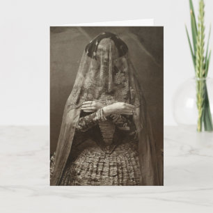 Tarjeta Fotografía Victoriana Espeluznante de Mujer Muerta