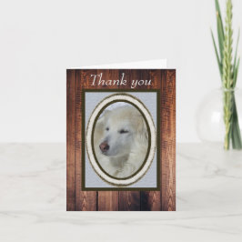 Tarjeta Fotografía y madera de Collie/Husky Gracias Blank