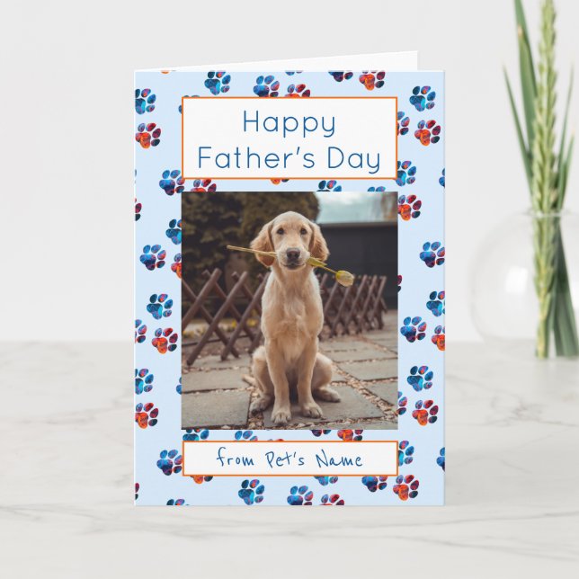 Tarjeta Fotografías del día del Padre Feliz Día del Perro  (Anverso)