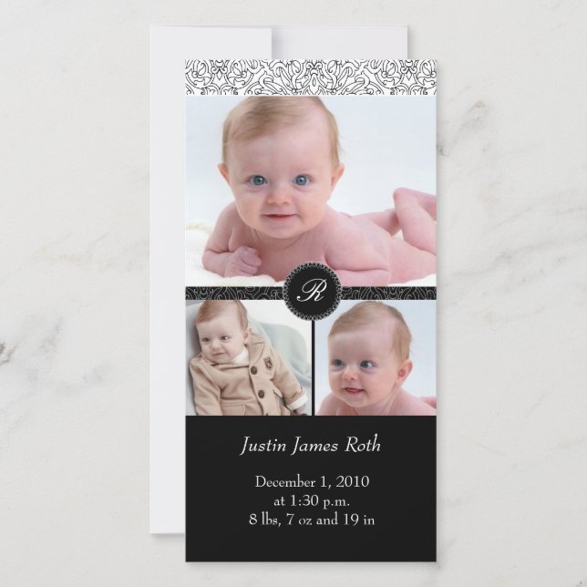 Tarjeta fotográfica 4 x 8 Elegante blanco (V) (Anverso)