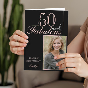 Tarjeta fotográfica 50 y Fabulous Modern Elegant B