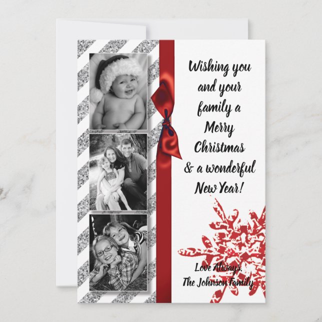 Tarjeta fotográfica 5x7 para Navidades XMAS Purpur (Anverso)