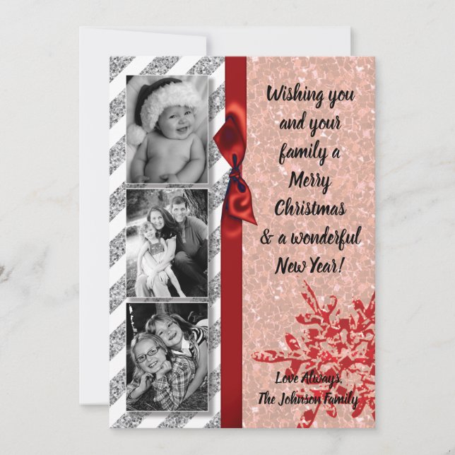 Tarjeta fotográfica 5x7 para Navidades XMAS Purpur (Anverso)