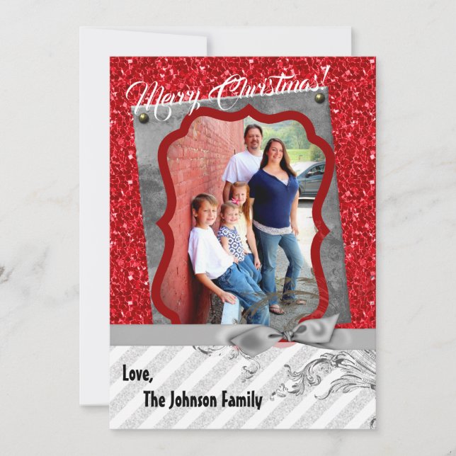 Tarjeta fotográfica 5x7 para Navidades XMAS Purpur (Anverso)