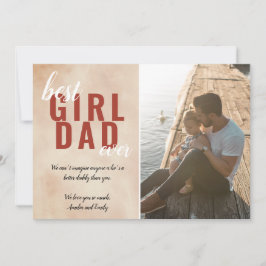 Tarjeta fotográfica acuarela mejor Chica papá padr
