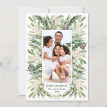 Tarjeta fotográfica acuarela Navidades Florals Hol