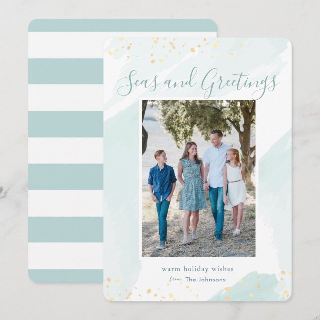 Tarjeta fotográfica acuática para Navidades coster (Anverso / Reverso)
