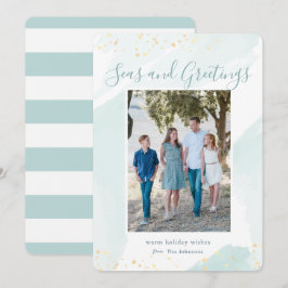 Tarjeta fotográfica acuática para Navidades coster