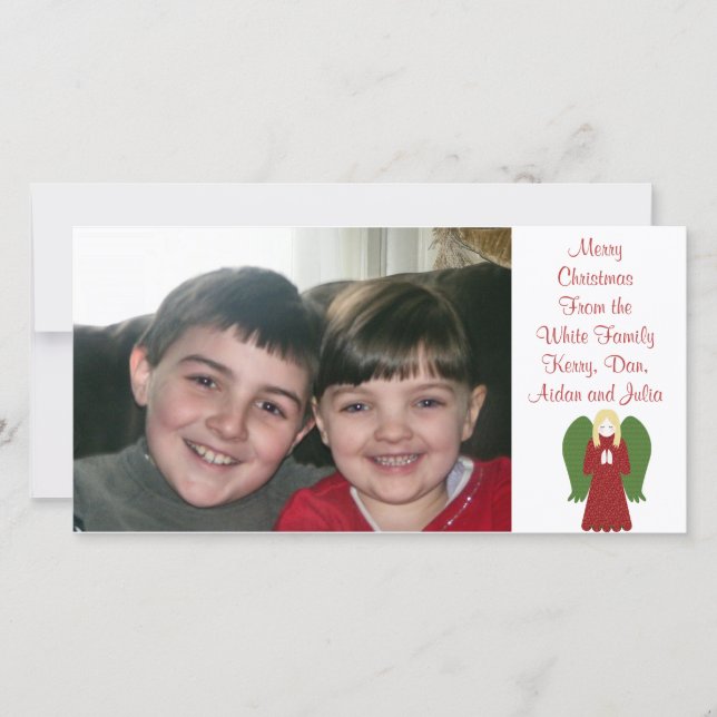 Tarjeta fotográfica Angel Personalizado de los Nav (Anverso)